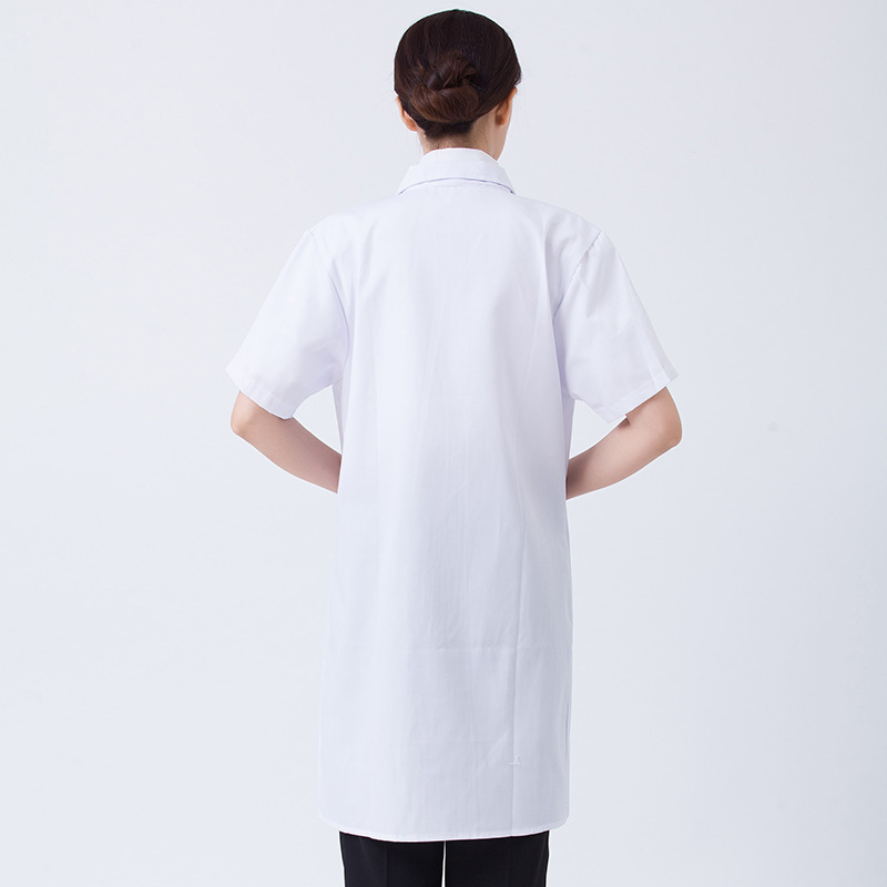 White lab coat long-sleeved short-sleeved doctor's experimental doctor's clothing thin elastic thickened men's and women's nurses long work clothes