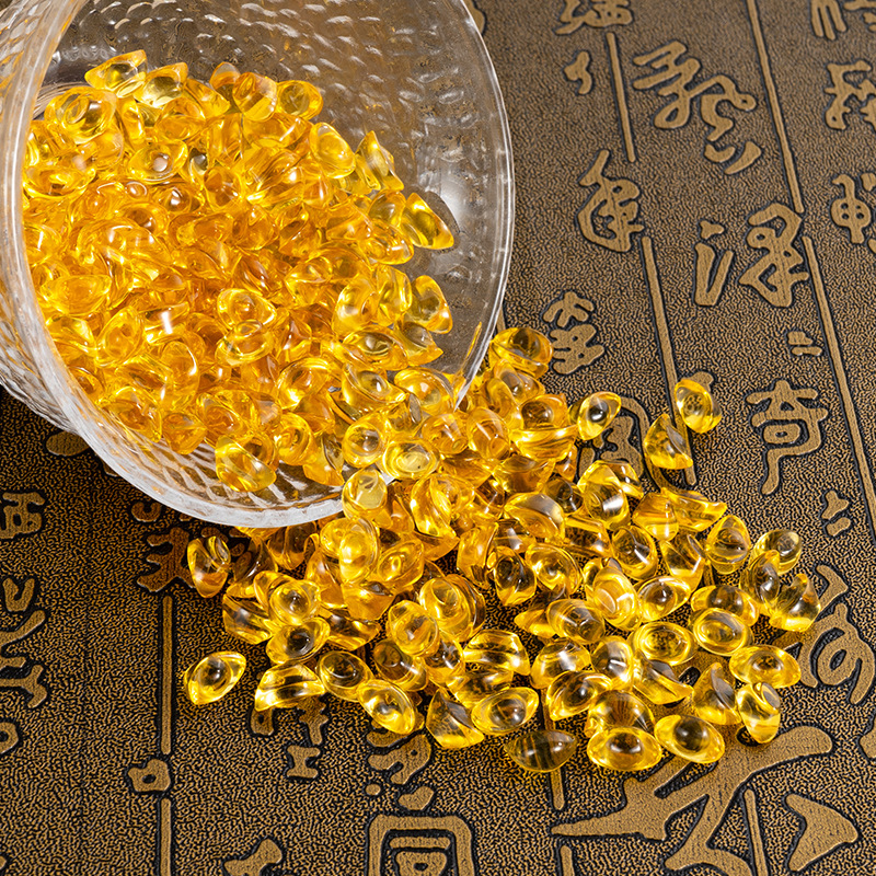 Crystal ingot decoration wholesale golden yellow small ingot home opening wedding gift living room decoration glass decoration