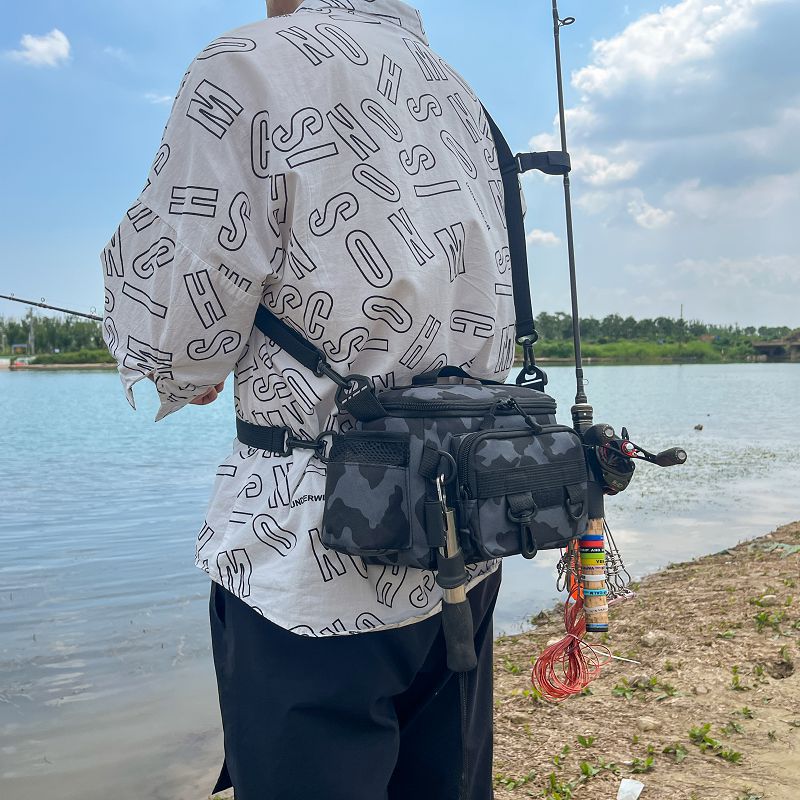 Factory Luya bag new multi-functional waist bag large capacity waterproof fishing bag Outdoor Fishing Rod bag fishing gear storage bag