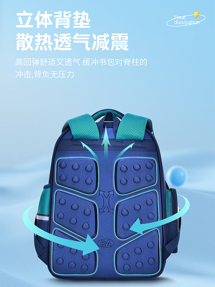 Primary School Schoolbag Children's 1-3-6 Grade Backpack Water-repellent Large Capacity Sandwich Oxford Cloth Backpack