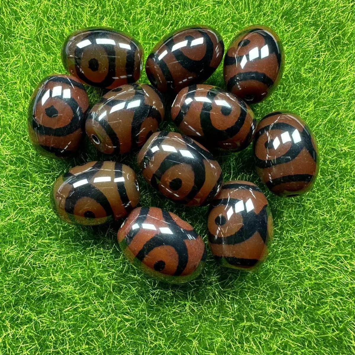 Tianzhu Wholesale Natural West Asia Rub Silk Charm Red Three-eye Accessories Clavicle Loosening Beads Buddha Beads Bodhi Semi-finished Accessories