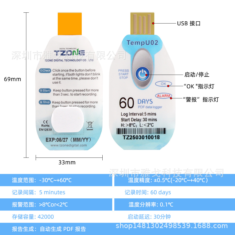 Disposable Temperature Recorder 90 Days 120 Days 180 Days Cold Chain Transportation Medicine Temperature Recorder Pdf Report