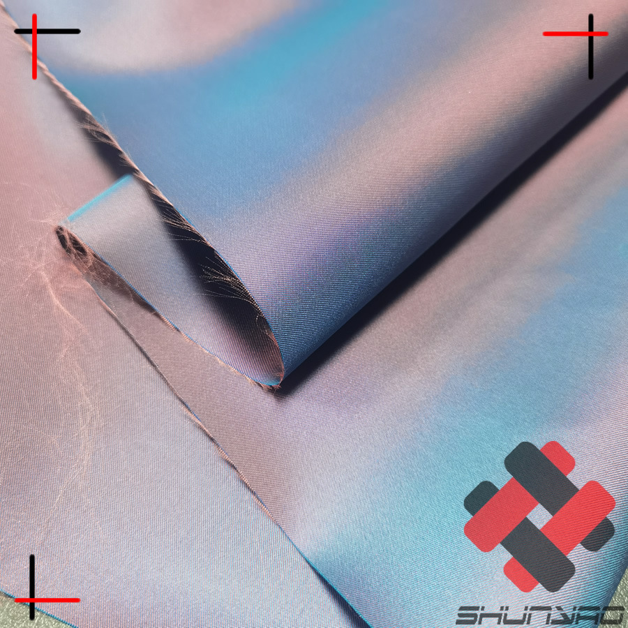 Шуньяо жаккардовая ткань двухцветный жаккардовый твил хамелеон модная ткань для курток