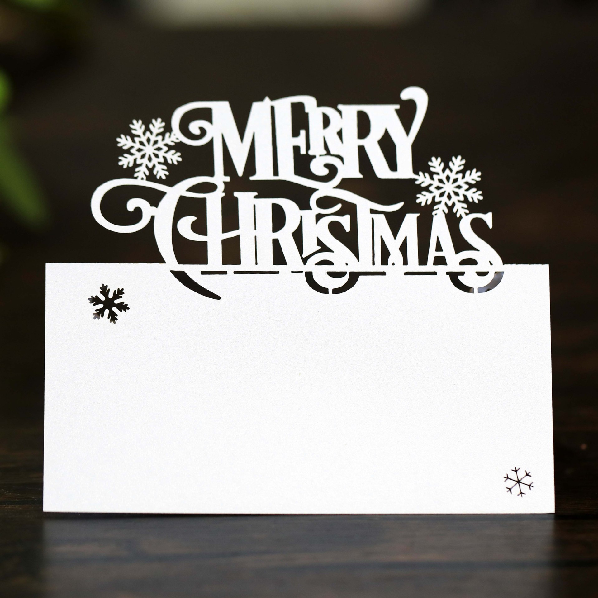 Западная рождественская лазерная карточка для места, праздничная карточка, карточка со снежинкой