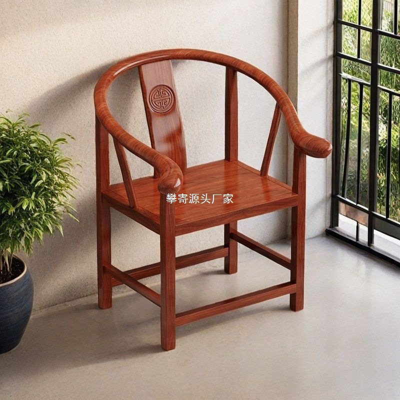 Кресло из массива дерева, чайный стул, винтажный стул с спинкой, кресло из резинового дерева, домашний офисный мастер-стул, ретро