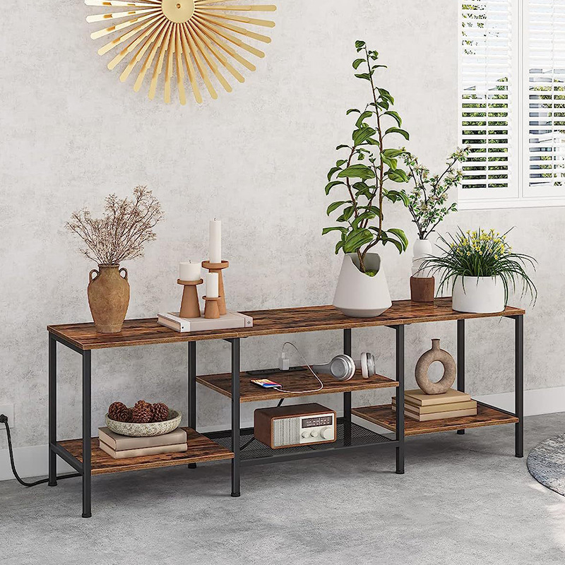 Customizable Entrance Cabinet with Samples 160cm Retro Tv Cabinet Multi-Layer Storage Rack Balcony Flower Rack Living Room Tv Rack