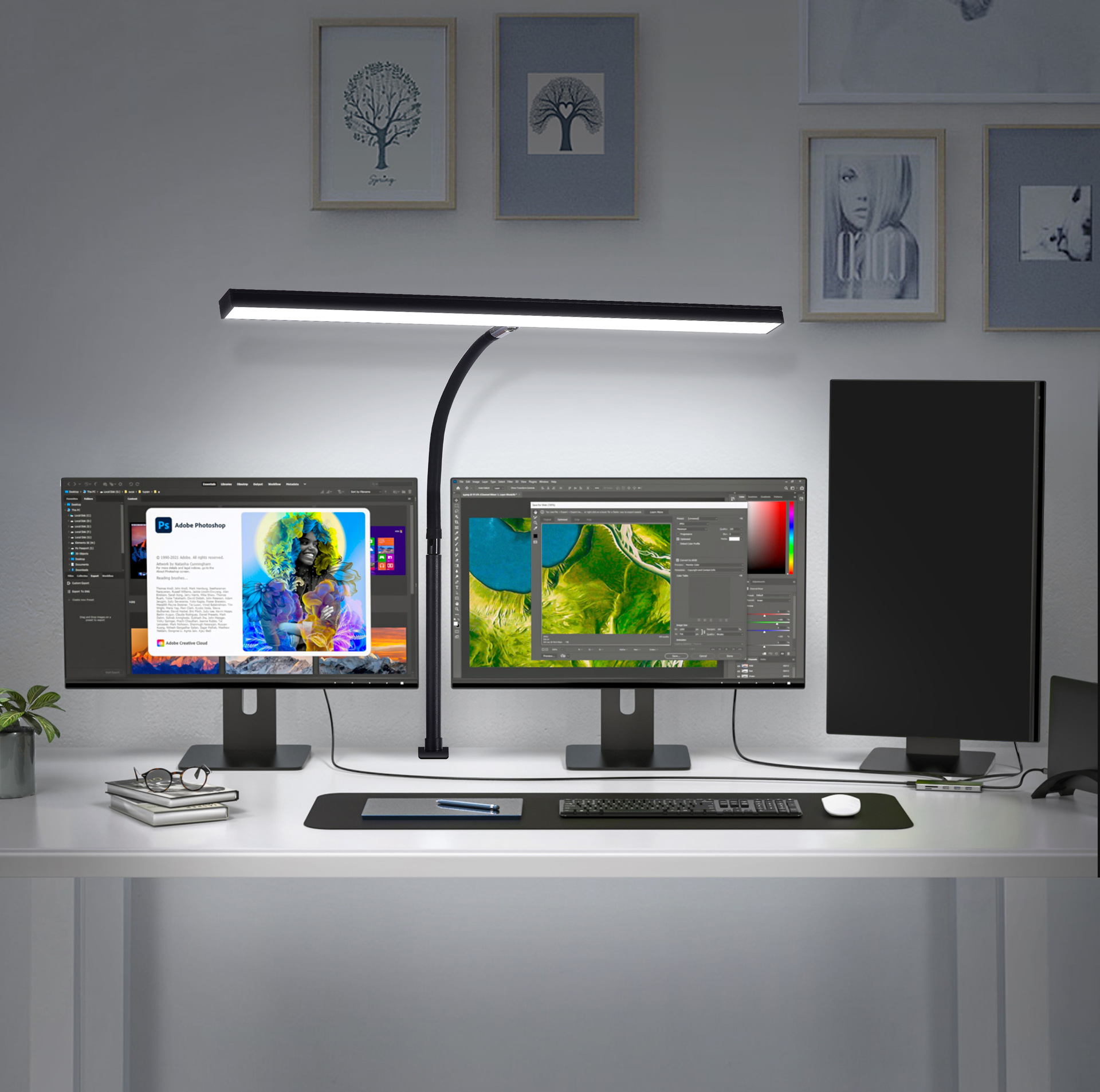 Компьютерный экранный светильник с защитой глаз, настольная лампа, инженерный дизайн, мягкий свет, диммируемая, USB питание