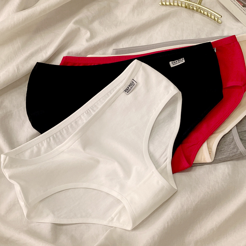 Panties ladies cotton wholesale A001 ladies underwear solid color girl briefs low waist cotton underwear female students