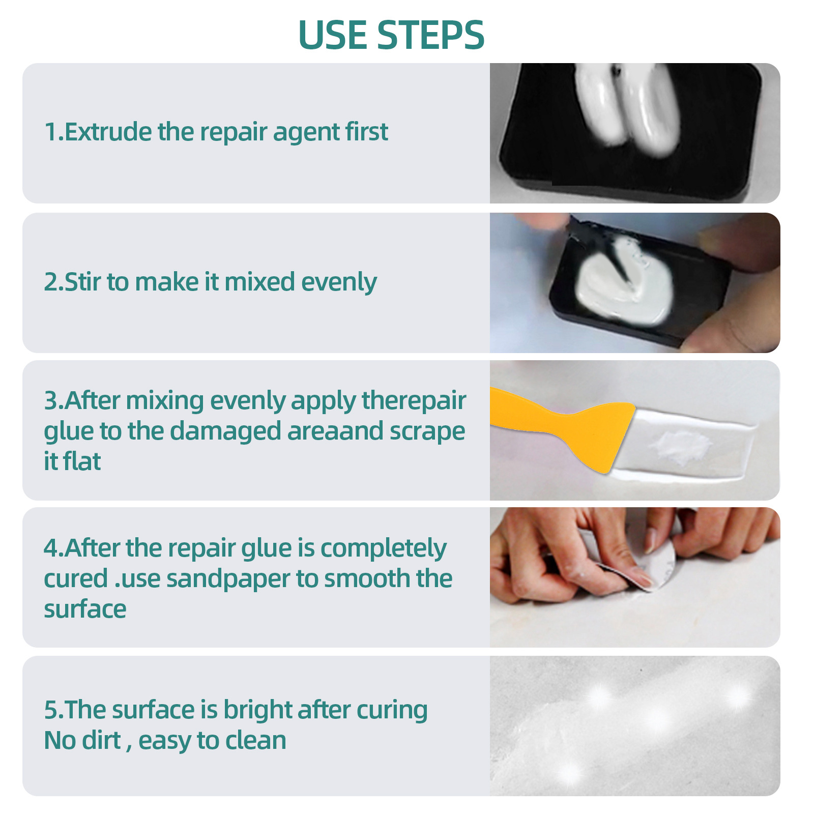 Eelhoe Tile Glue Tile Repair Agent Metal Tile Filling Crack Plugging Ab Glue Adhesive Glue