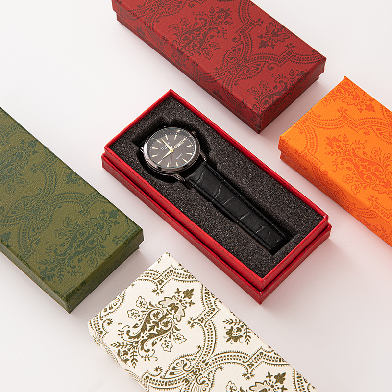 Manufacturer in stock classical printing multi-color watch box lid storage box rectangular square watch box