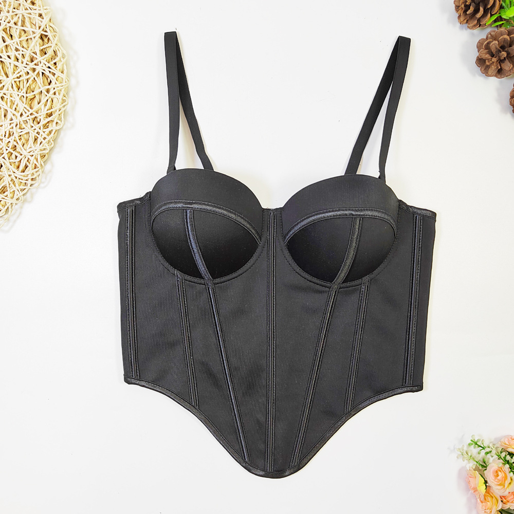 European and American Amazon Personalized Trendy Irregular Corset Inner Wearing Outer Wearing Sling Waist Fishbone Top Pure Desire