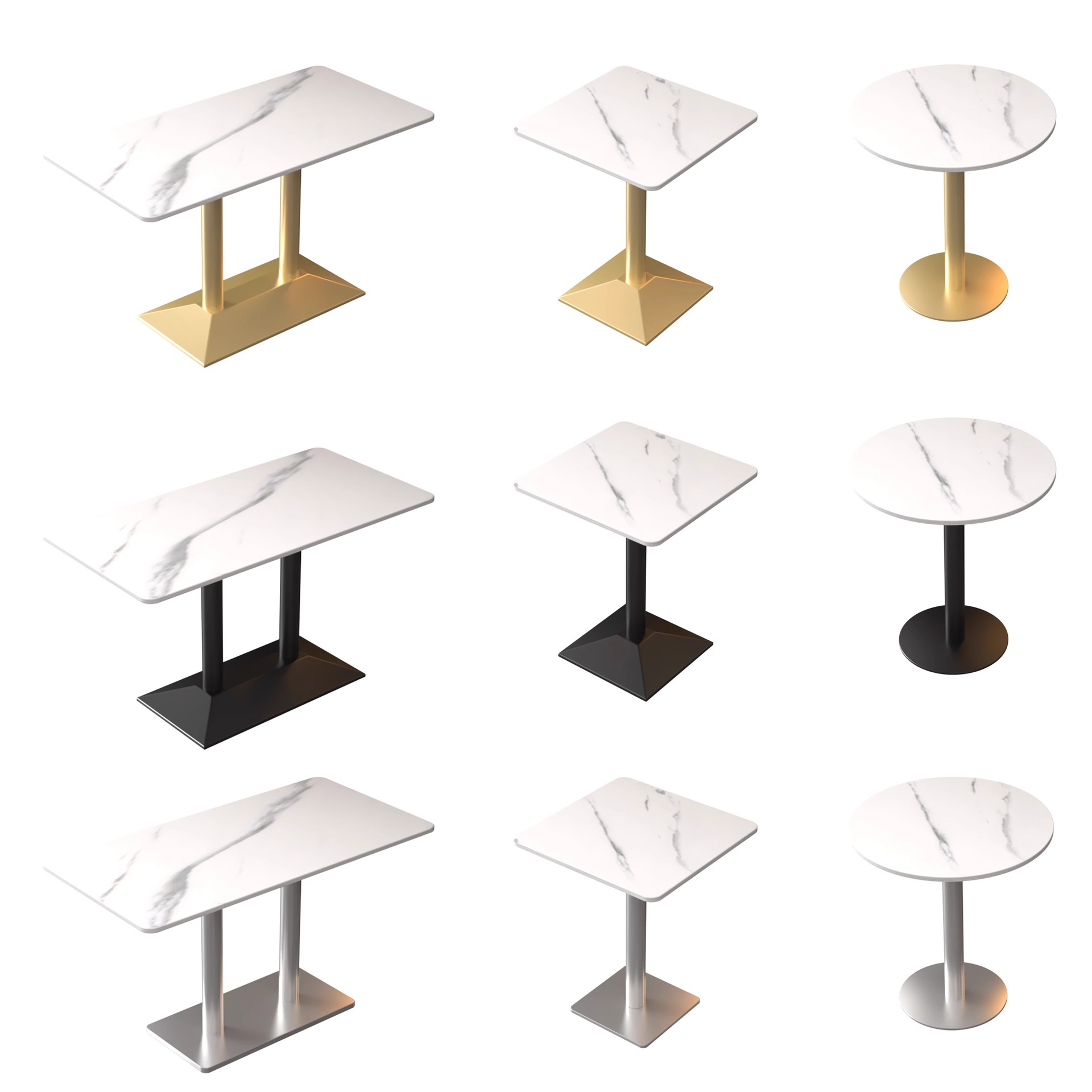 Internet Celebrity Milk Tea Shop Light Luxury Rock Plate Dining Table Western Restaurant Cafe Clear Bar Barbecue Hot Pot Shop Marble Table