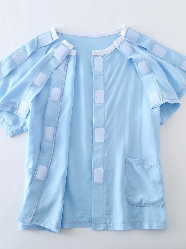Children's artificial cotton pajamas hospital gown one-piece convenient wear and take-off nursing clothing fracture bed care cotton silk top