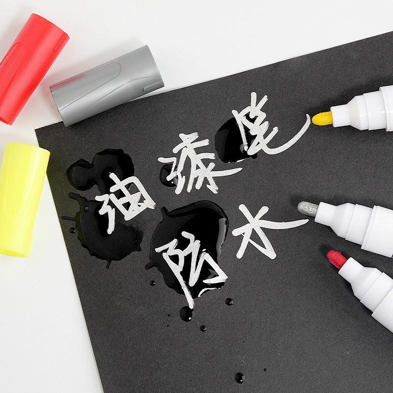 12 color color can't wipe off white paint pen car tire pen album Graffiti DIY handmade brush marker pen