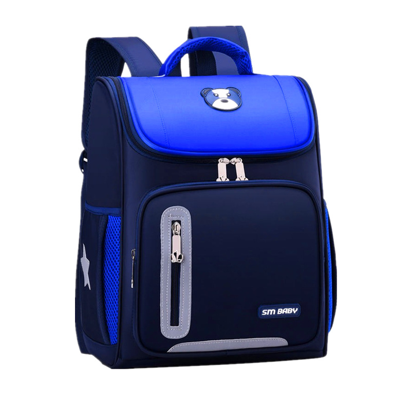 Primary school students' schoolbags 1-3-6 grade ridge protection to reduce the burden on boys and girls logo reflective space schoolbags wholesale
