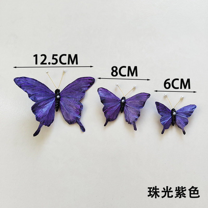 Paradise Swallowtail Feather Butterfly Artificial Butterfly Hairpin Hanfu Ancient Style Bride Cosplay Hair Accessories Photo Props