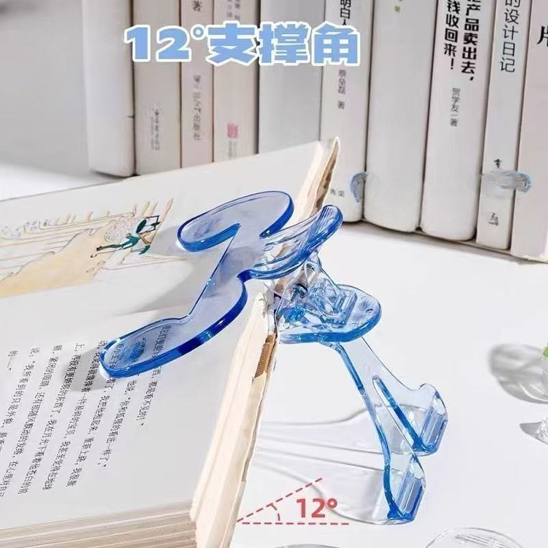 Book Clip Holder for Books, Transparent Clip Reading Stand, Test Paper Clip, Plastic Clip Book Clip Stand, High Appearance and Thickeneded