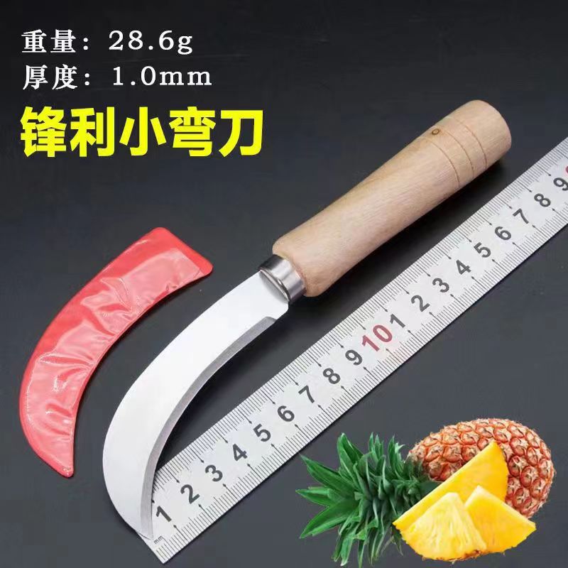 Stainless steel pineapple knife with wooden handle fruit knife peeler kitchen knife