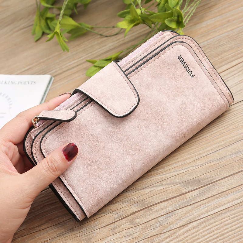 Cross-Border Large-Capacity Long Women's Frosted Pu Multi-Purpose Women's Wallet Clutch Bag Card Holder Women's High-End