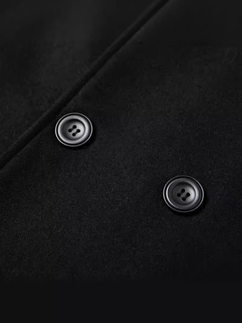 Autumn and Winter New European-sized Men's Wool Coat Fashionable Double-breasted Lapel Mid-length Wool Coat for Men