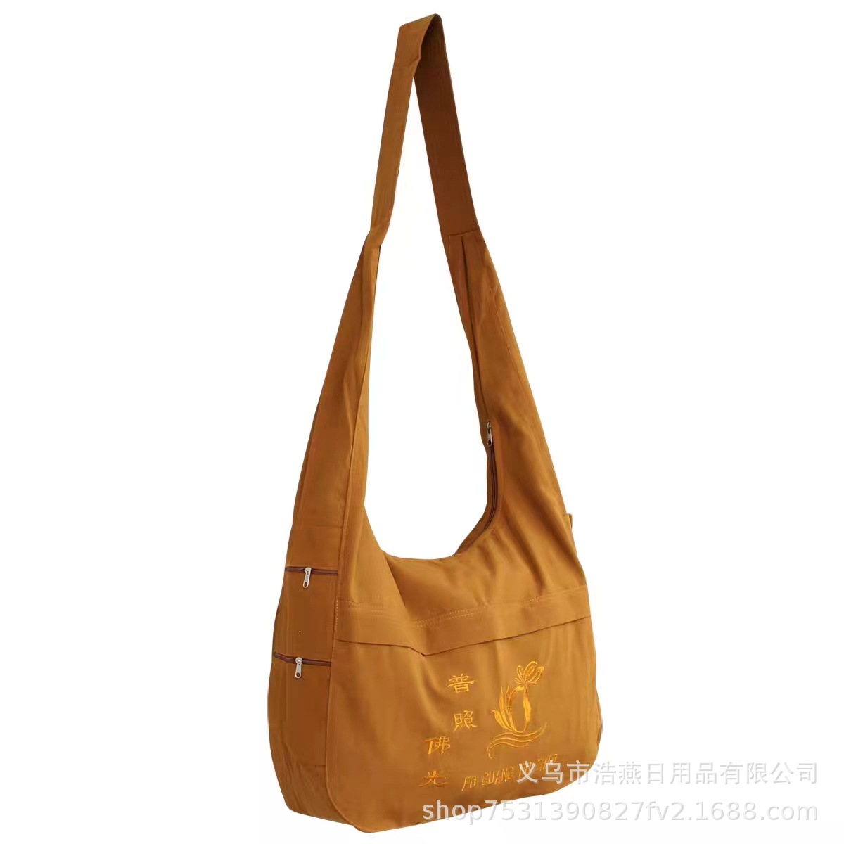 Men and Women's Lounder Meditation Shoulder Crescent Bag Monk Bag Crossbody Large Capacity Canvas Casual Backpack Buddha Bag Luohan Monk Bag