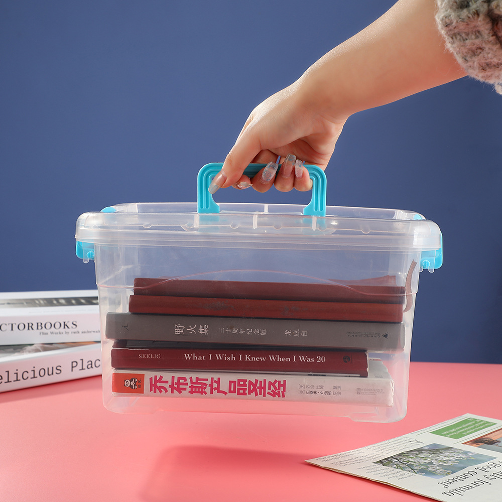 Factory wholesale transparent plastic storage box with lid building blocks toy organizing box sundries Books food storage box