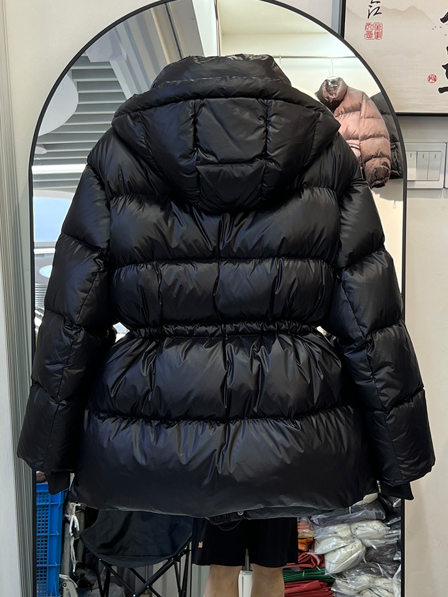 Black Gold Goose Down Jacket Women's Short Thickened Korean-style Waisted 2024 Winter Couple's Black Diamond Extremely Cold Jacket