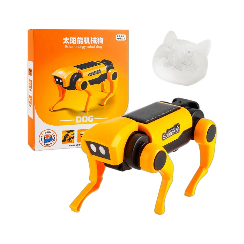 Online celebrity children's solar mechanical dog mechanical cat assembly combination science and education toys supermarket gift toys wholesale
