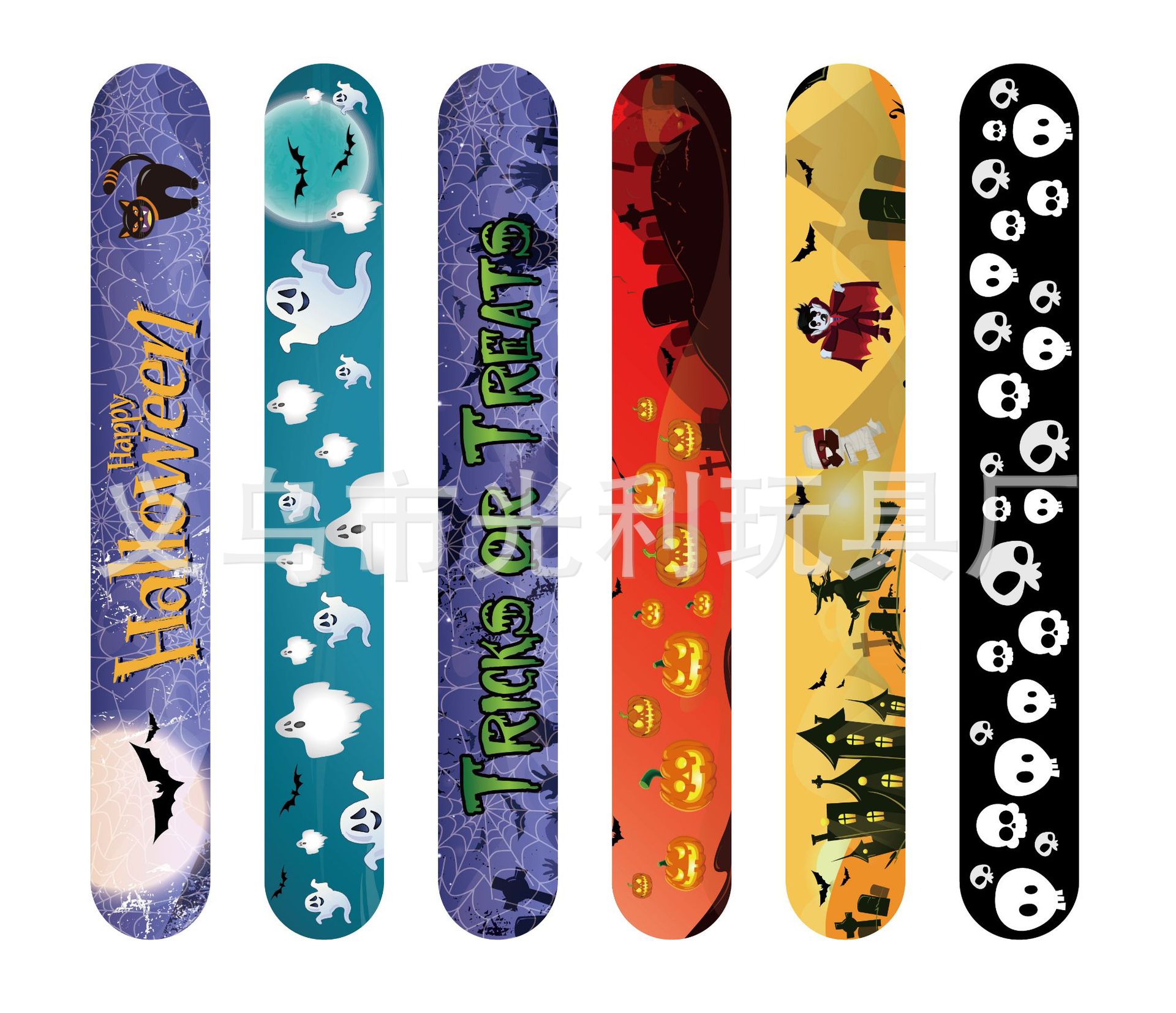 Разнообразные поп-ринги для Хэллоуина, браслеты с привидениями