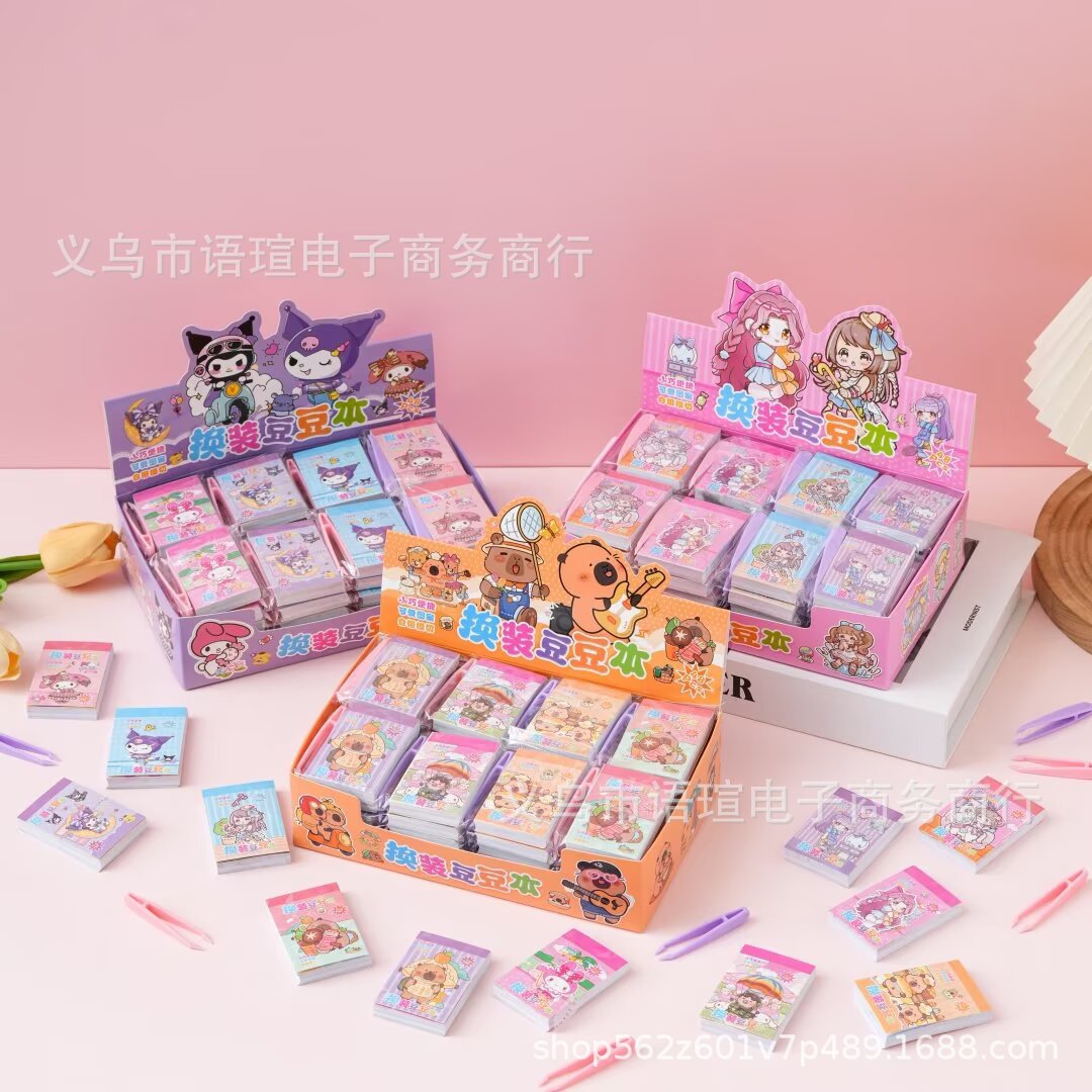 Новая мини-книжка с наклейками для раскрашивания и наряжания, DIY наклейки для раскрашивания