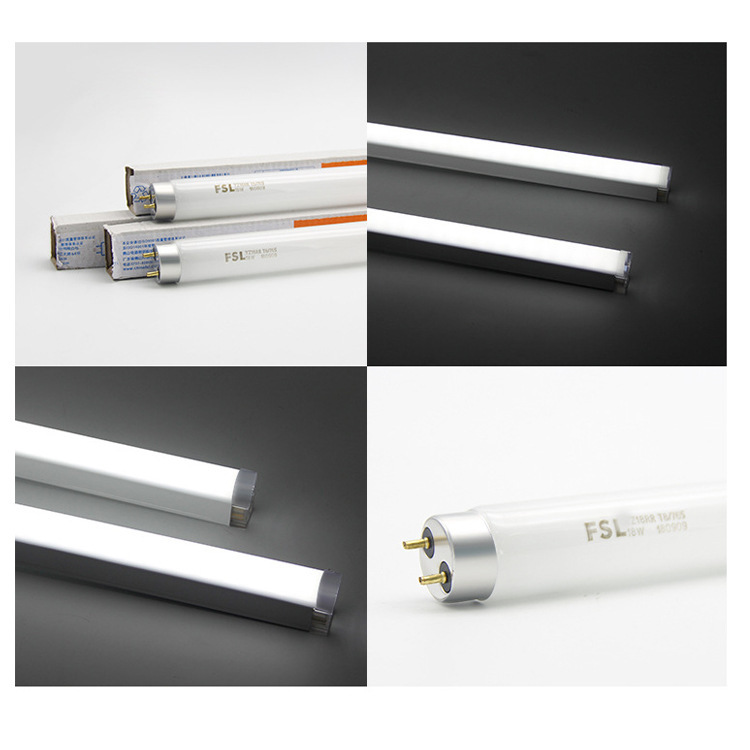 FSL Foshan Lighting Tricolor Energy-saving T8 Fluorescent Tube Traditional Grille Lamp Old-fashioned Double-end Fluorescent Lamp Light Source