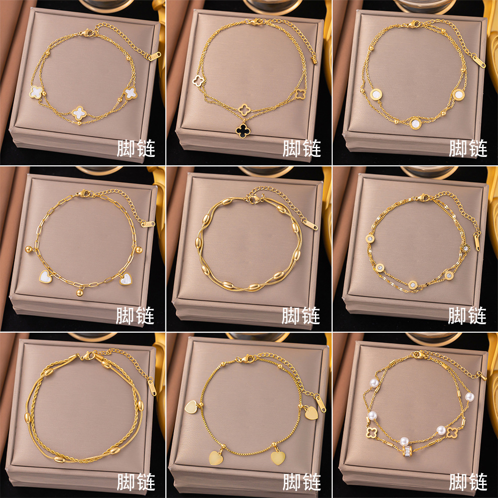 Титановые браслеты в наличии, летняя коллекция, не выцветают, простой стиль для женщин, европейский и американский стиль