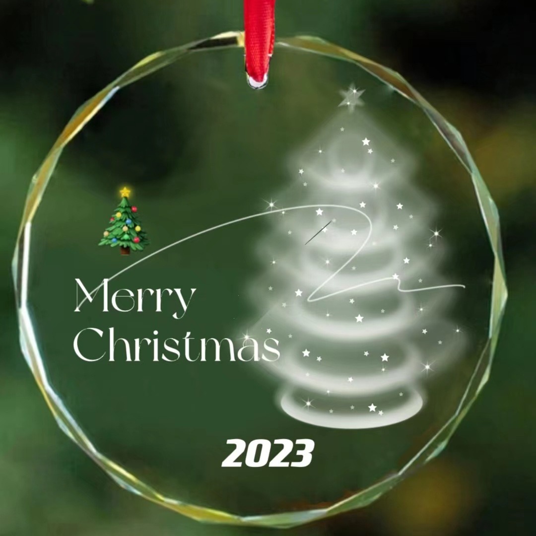 Crystal Glass Christmas Pendant Transparent Crystal Glass Pendant Creative Christmas Gift Holiday Ornament Manufacturer