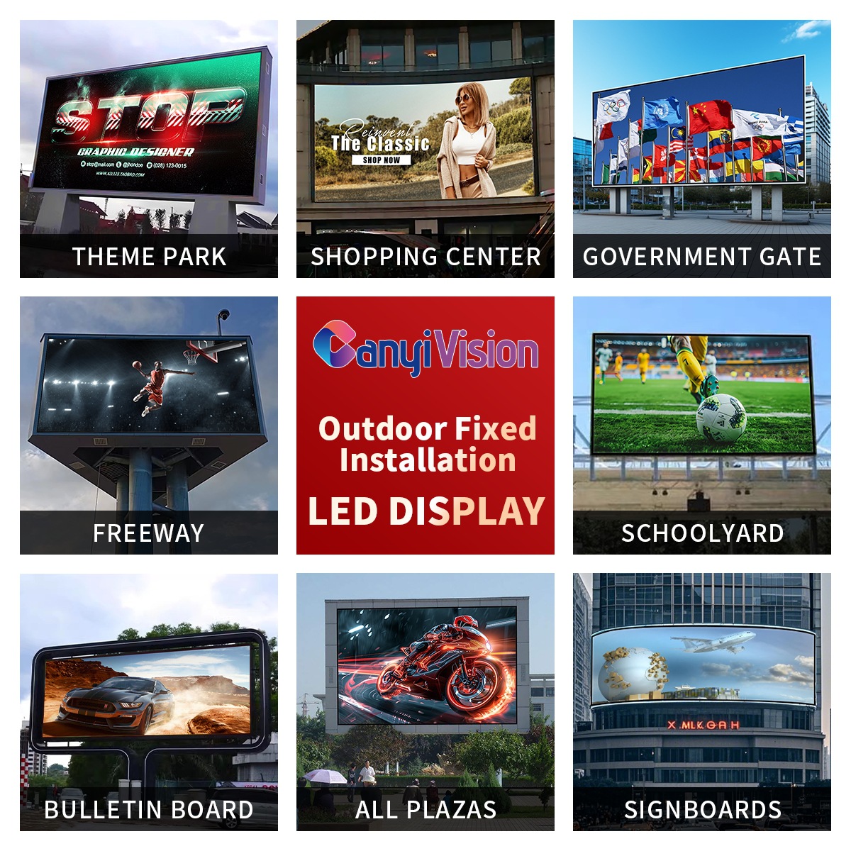 Outdoor full color led display outdoor large screen display led scrolling advertising screen electronic screen large screen