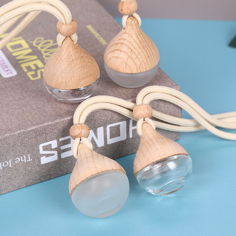 6ml Drop-shaped Frosted Gyro Perfume Bottle Empty Bottle Pendant Car-mounted Frosted Perfume Bottle Aromatherapy Air Conditioning Air Outlet