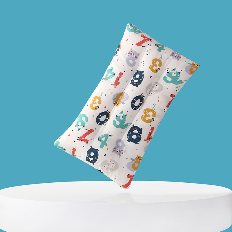 Cotton Bean Pillow Kindergarten Cute Printed Nap Pillow Soft, Skin-Friendly, Breathable, Universal for All Seasons, Machine Washable