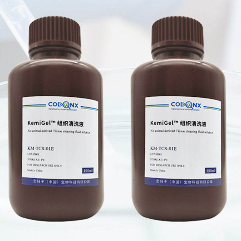 KemiGel tissue cleaning fluid for tissue cleaning during tissue pretreatment has a mild effect.