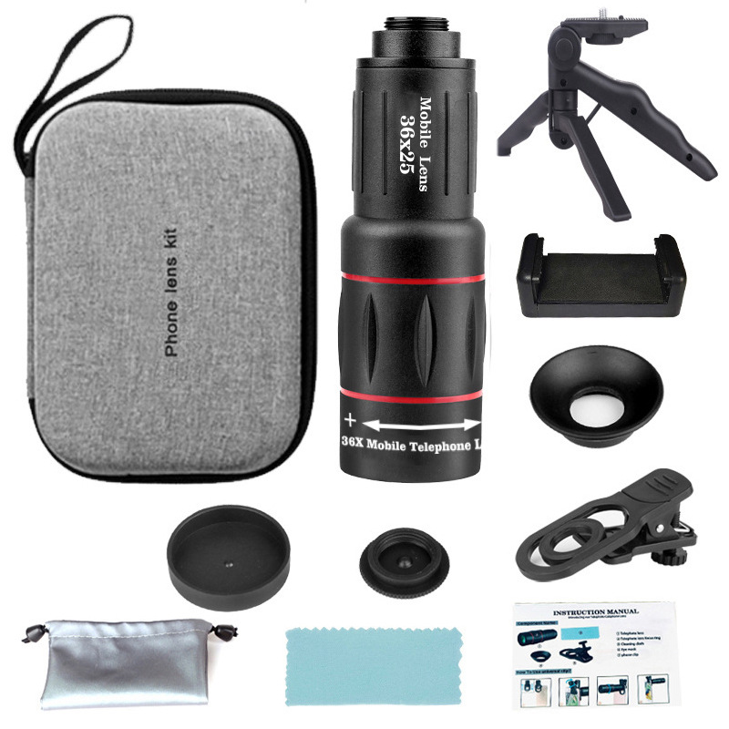 Популярный внешний телеобъектив для мобильного телефона, оптическое стекло, 18x HD, регулируемый фокус