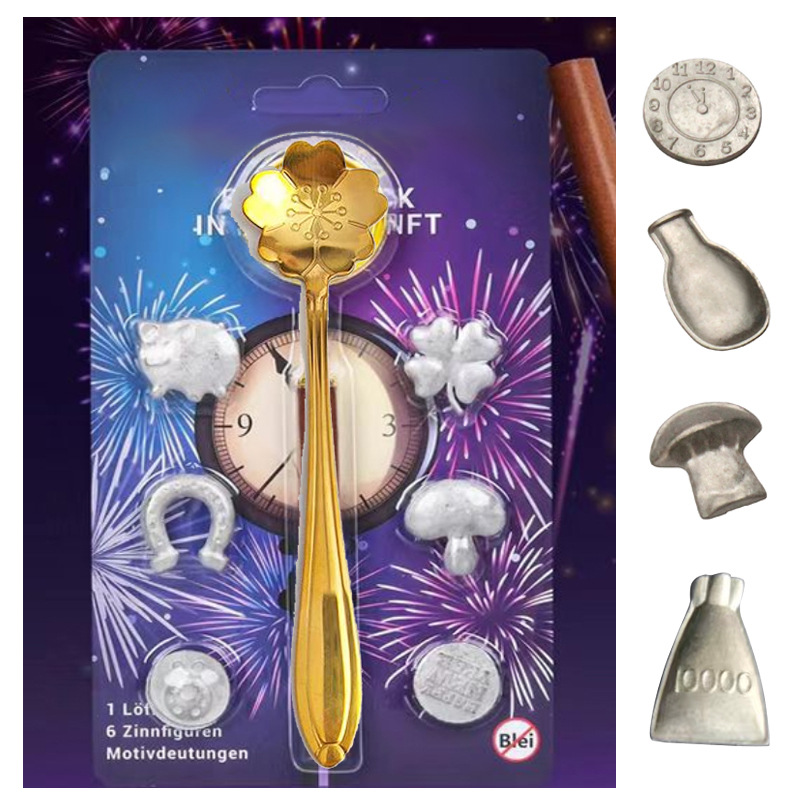 Tin Bismuth Alloy Sheet Clover Elephant Happy New Year Coin Lucky Charm Symbol Lucky Object Melting Tin Bismuth Piece