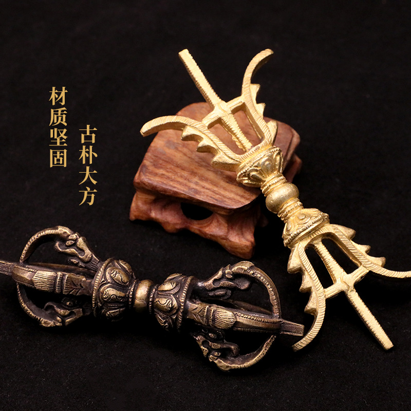 Непал ручной работы медный пестик важра в позолоте винтажные украшения