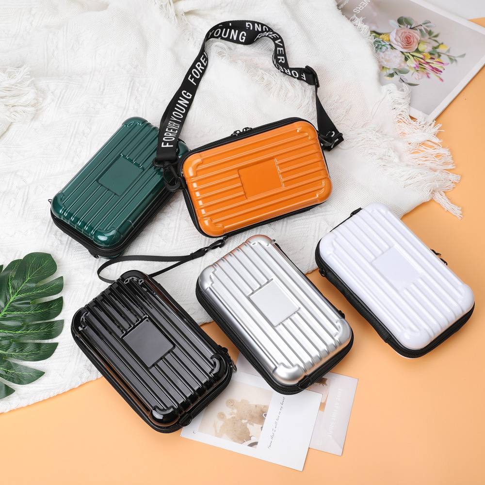 Hard shell square LOGO cosmetic bag mini cosmetic bag 7 inch hand bag portable storage bag PC wash