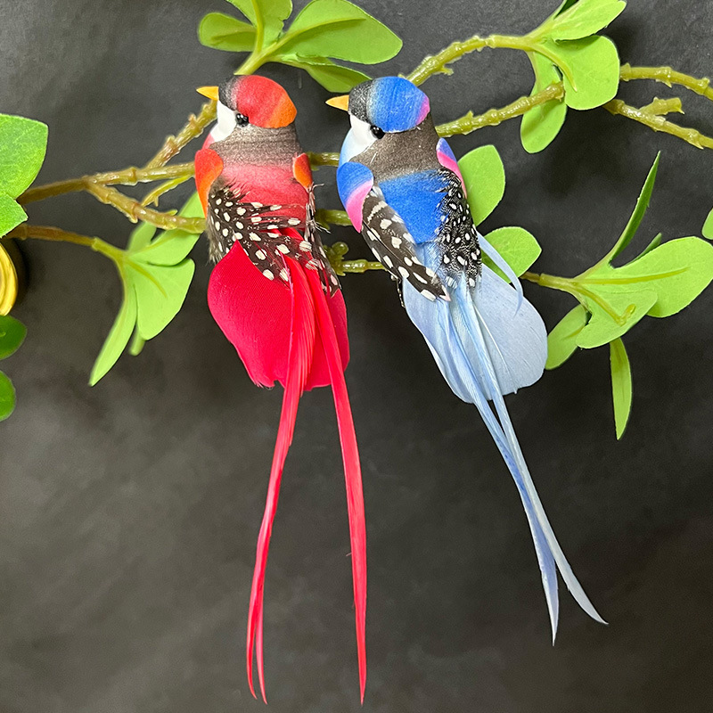 Artificial feather bird decorative crafts feather products courtyard fake bird cross-border Garden Bird Gardening home