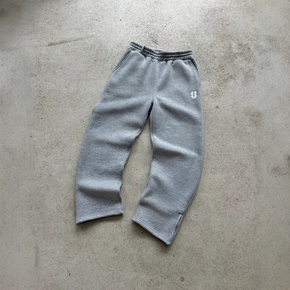 European and American Wholesale Cross-Border Elastic Drawstring Zipper Sweatpants Solid Color Casual Long Pants High Street Hip-Hop Rap Streetwear Y2K