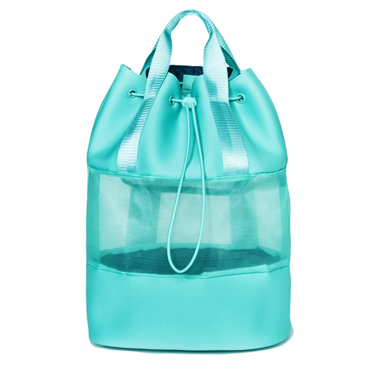 Manufacturer Customized Diving Material Outdoor Backpack Large Capacity Casual Beach Mesh Bag Summer Travel Backpack Cosmetics Bag