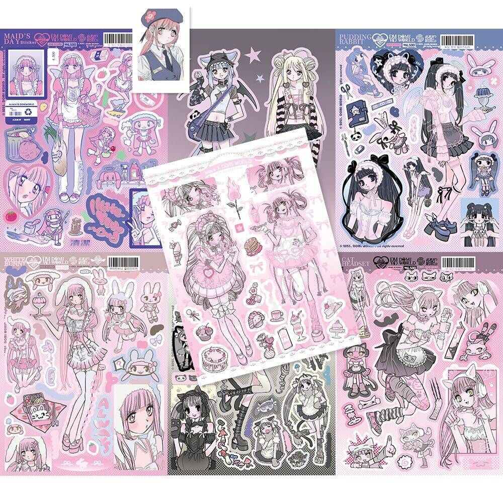 [in stock] September New domi Character Sticker South Korea Ping for ins Spice Girls Sticker DIY Mobile Phone Shell Mobile Phone Account