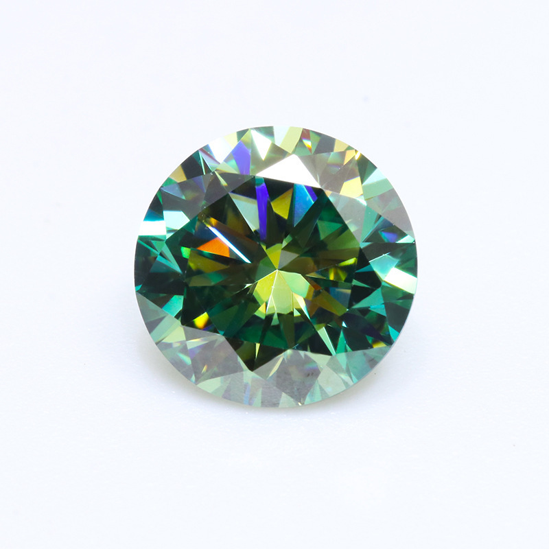 Temu Hot Product Special Price Green Moissanite Round 0.5-3Ct Eight Hearts and Eight Arrows Cut Loose Synthetic Carbon Silicon Stone