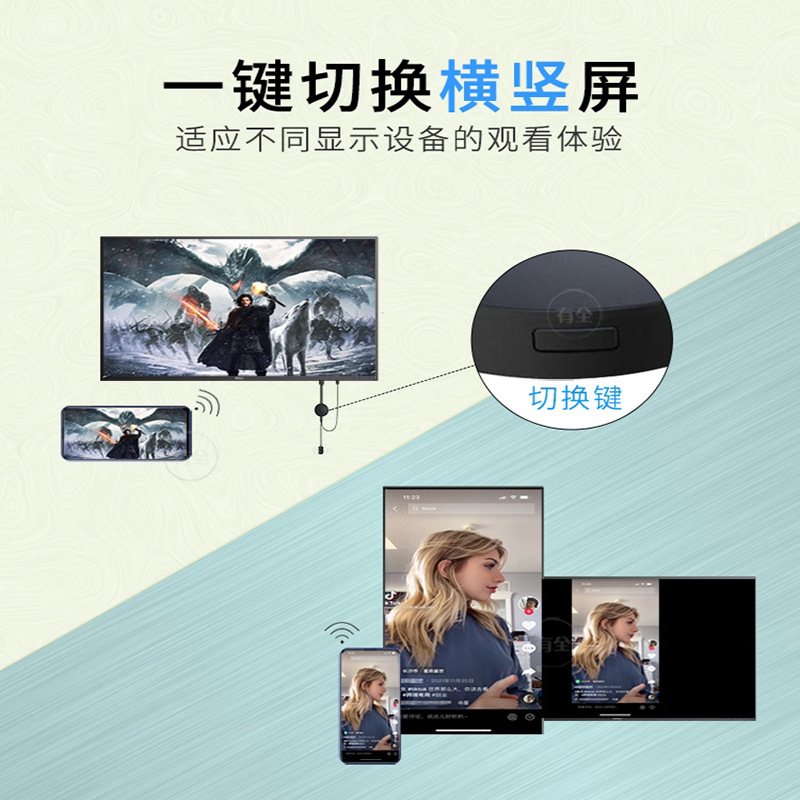 Screen Mirroring Device with Wifi for Connecting to Tv, Projector, Monitor, Live Streaming, Online Classes, HDMI Horizontal and Vertical Screen, Octa-Core Chip