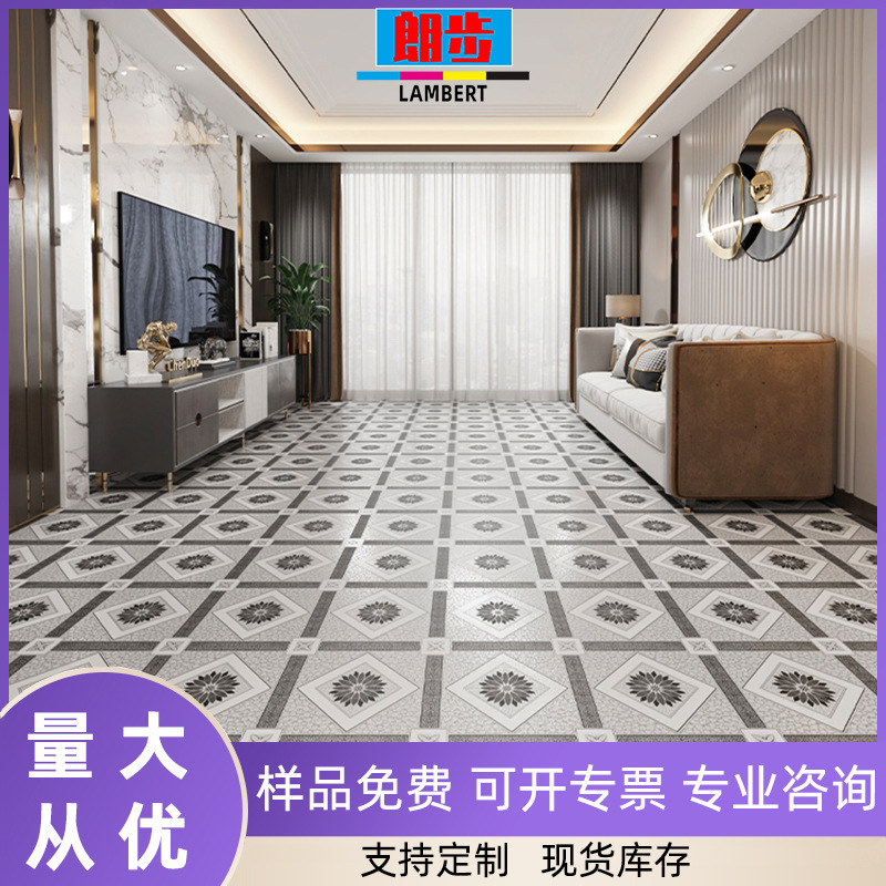Thickened Wear-Resistant Solid Engineering Leather Floor Covering, Commercial Plastic Sheet for Direct Application on Cement Floors, Self-Adhesive Pvc Floor Sticker