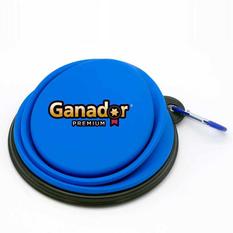 Foldable Pet Bowl with Back Buckle, Can Be Hung, Amazon Cross-Border Best-Selling Model, Printable Logo