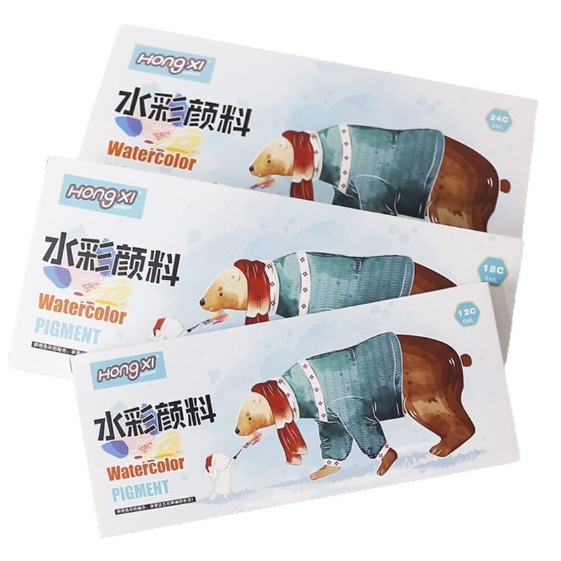 Watercolor Paint 12 Colors 24 Colors Set Gouache Paint 6ml Tube Washable Kidsren's Primary Painting Paint